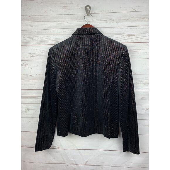 Giancarlo Ferrari Blazer Jacket Womens size 4 Multicolor Glitter/Sequin Full zip - Picture 2 of 6